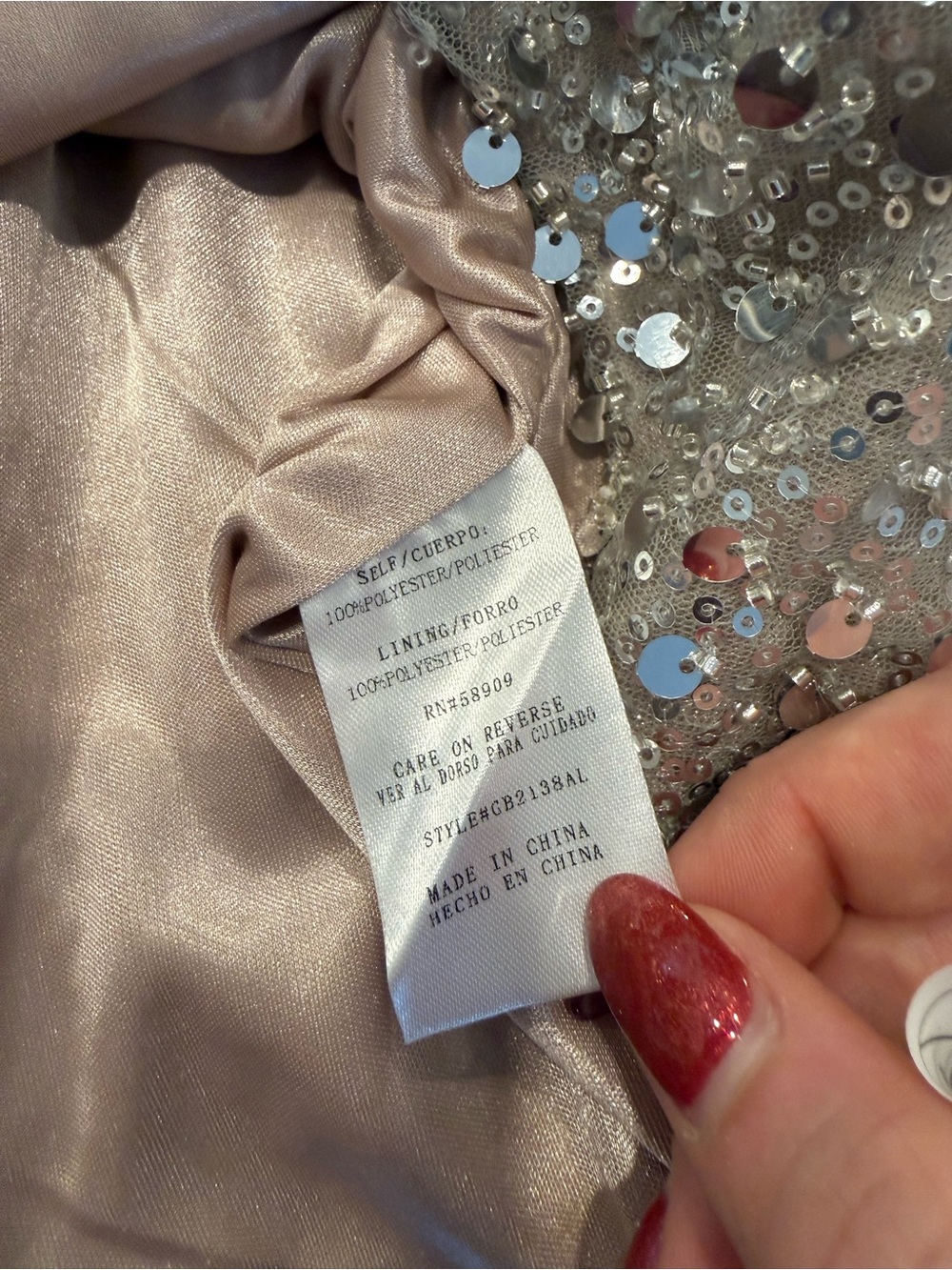 NWT Gianni Bini Juniors One-Shoulder Silver Sequin Beaded Mini Dress - Picture 8 of 11